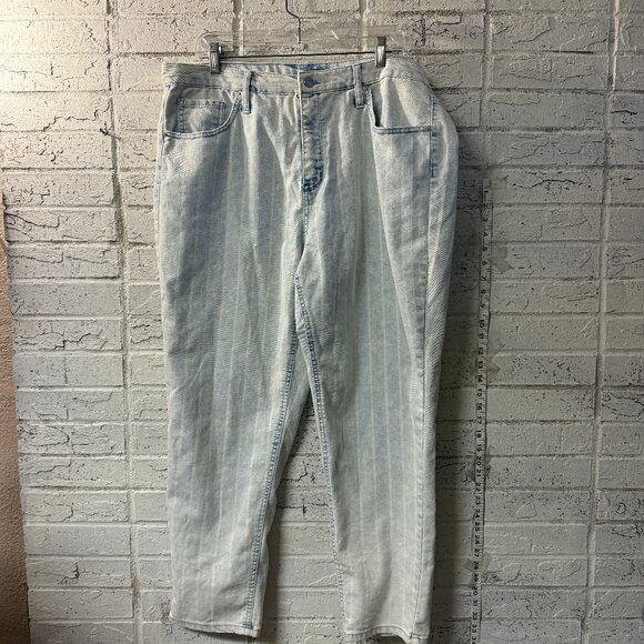 Wild Fable Striped High Rise Mom Jeans Size 18 - Picture 1 of 11